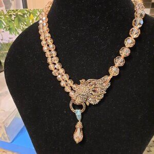 Heidi Daus "Bling of the jungle" crystal drop necklace